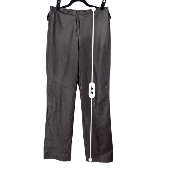 Infinity Studio Brown Leather Pants Size 10 - Picture 6 of 9
